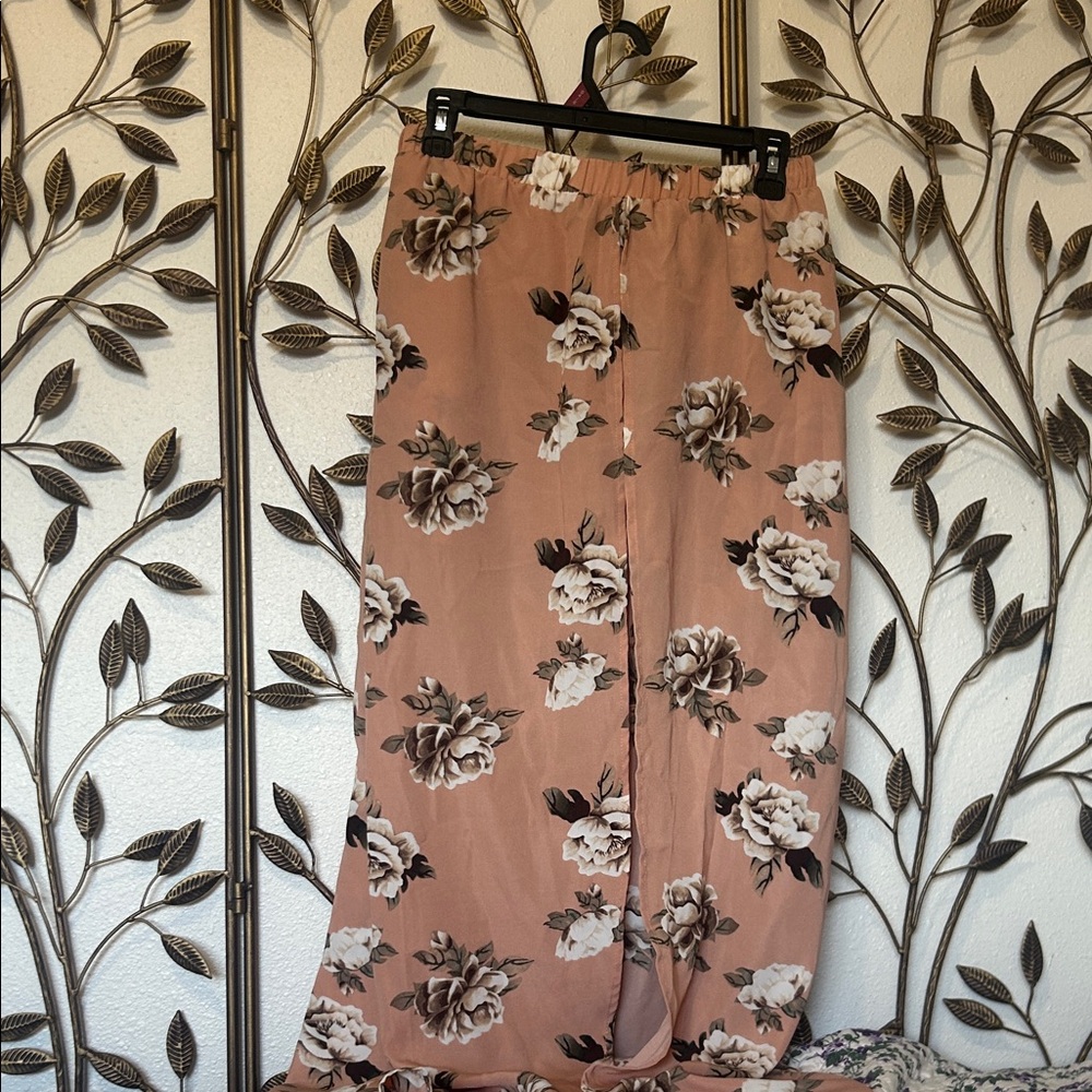 Floral Maxi Skirt in Dusty Rose
